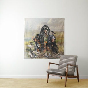 Gordon Setters, Passie voor vogels, Kunst Wandkleed