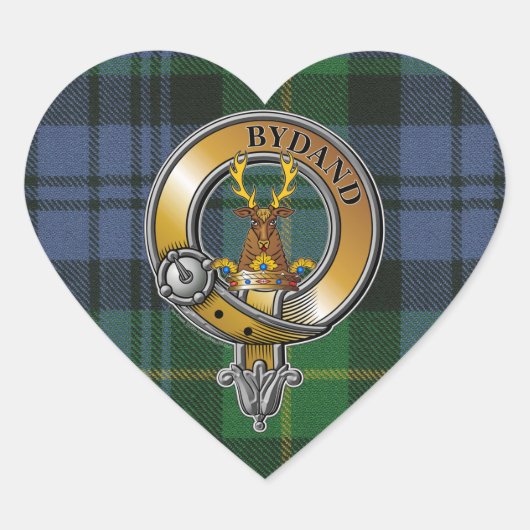 Gordon Tartan & Badge Hart Sticker (Voorkant)