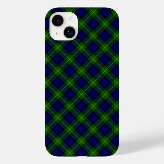 Gordon tartan blauwe groene vleid Case-Mate iPhone case (Achterkant)