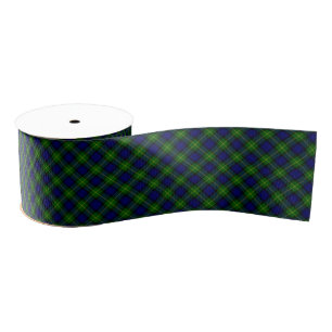 Gordon tartan blauwe groene vleid grosgrain lint