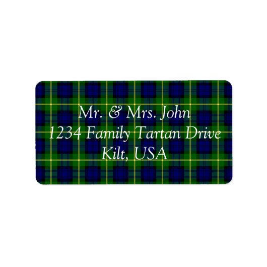 Gordon Tartan Étiquette (Devant)