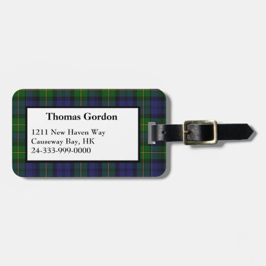 Gordon Tartan Pset Bagagelabel (Voorkant horizontaal)