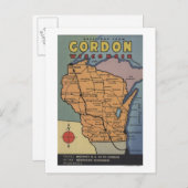 Gordon, Wisconsin - Large Letter Scenes Briefkaart (Voorkant / Achterkant)