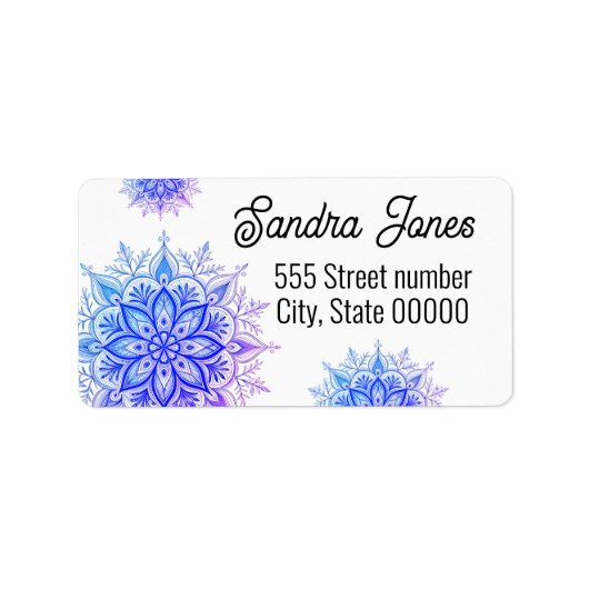 Gorgeous address labels snowflake (Voorkant)