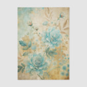 Gorgeous Blue Peonies on Distressed Background Tissuepapier (Voorkant)