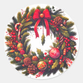 Gorgeous Christmas stickers wreath (Devant)