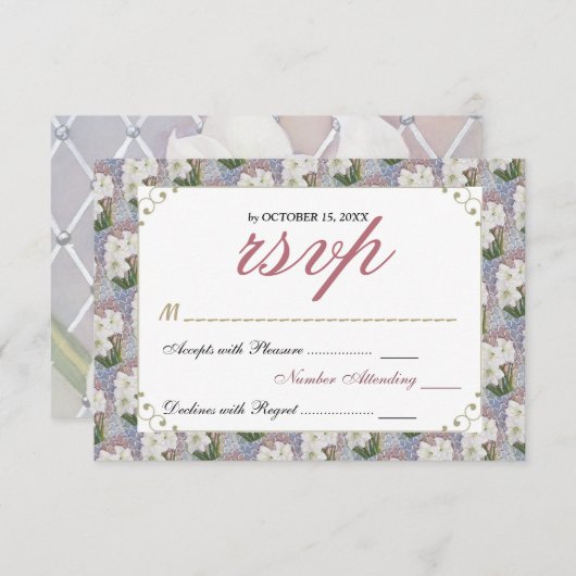 GORGEOUS ELEGANT BLANC AMARYLLIS FLEURS RSVP (Devant / Derrière)