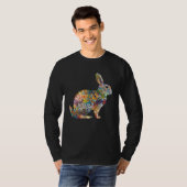 Gorgeous Floral Easter Bunny Spring Flower Rabbit  T-shirt (Voorkant volledig)