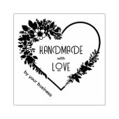 Gorgeous Floral Heart-Shape Handmade with Love Rubberstempel (Afrduk)