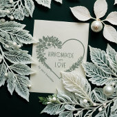 Gorgeous Floral Heart-Shape Handmade with Love Rubberstempel