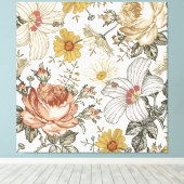 Gorgeous flowers canvas afdruk (Insitu (Houten vloer))