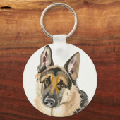 Gorgeous German Shepherd, Alsation Dog Drawing Key Sleutelhanger (Voorkant)