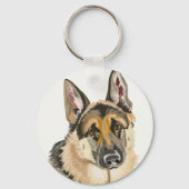 Gorgeous German Shepherd, Alsation Dog Drawing Key Sleutelhanger (Achterkant)