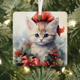 Gorgeous Kitten  Christmas  Metalen Ornament