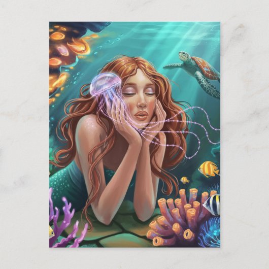 Gorgeous Mermaid in the Ocean Briefkaart (Voorkant)
