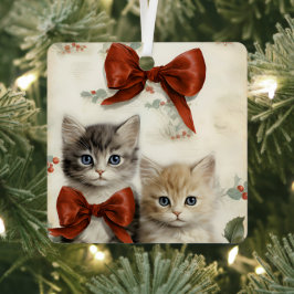 Gorgeous Orange Kitten Couple Christmas  Metalen Ornament