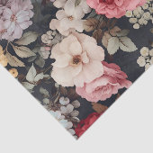 Gorgeous Painted Flowers on a Dark Background Tissuepapier (Detail)