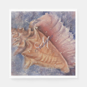 GORGEOUS PINK ZEE CONCH MONOGRAM PARTIJ SERVETTEN