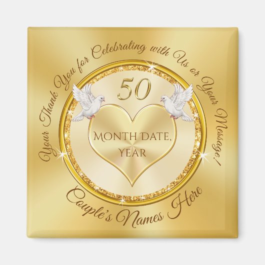 Gorgeous yet Cheap 50th Anniversary Party Favors Magneet (Voorkant)