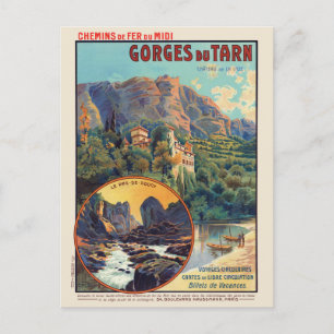 Gorges du Tarn France Vintage Poster 1912 Briefkaart