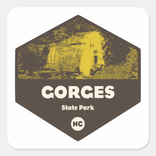 Gorges State Park North Carolina Vierkante Sticker (Voorkant)