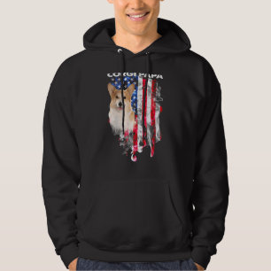 Gorgi Dog Papa USA Vlag Happy Vaderdag 4th van Hoodie