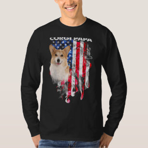 Gorgi Dog Papa USA Vlag Happy Vaderdag 4th van T-shirt