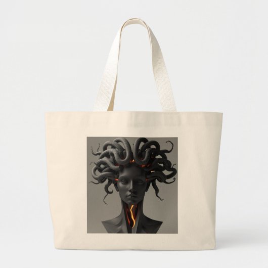 Gorgon Abstract Graphite Tote Bag (Voorkant)