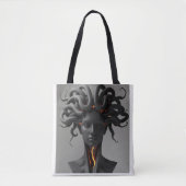 Gorgon Abstract Graphite Tote Bag (Devant)