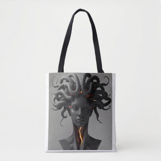 Gorgon Abstract Graphite Tote Bag (Devant)