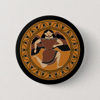 Gorgon: Terracotta kylix Siana cup Ronde Button 5,7 Cm