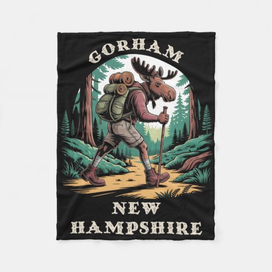 Gorham New Hampshire Nh Mountains Hiking Trail Moo Fleece Deken (Voorkant)
