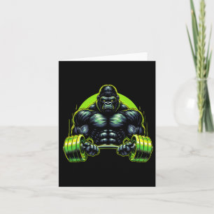 Gorilla Aap Gym Kleding Bodybuilding Workout Motiv Kaart