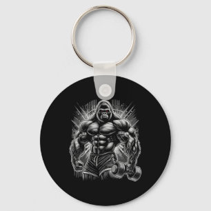 Gorilla Aap Gym Kleding Bodybuilding Workout Motiv Sleutelhanger