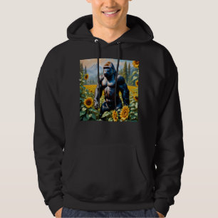 Gorilla aap in een veld van zonnebloem hoodie