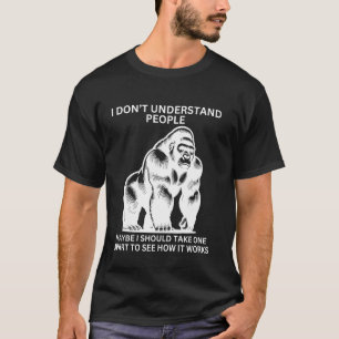 Gorilla Aap Onbegrepen Grappig Sarcasme Aap T-shirt