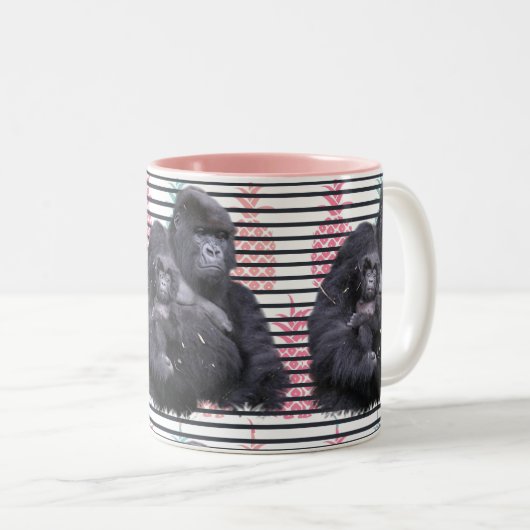 Gorilla ananas Mug rose (Devant droit)