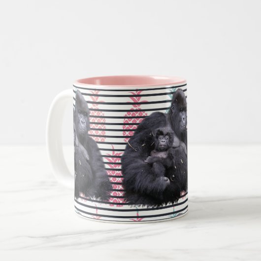 Gorilla ananas Mug rose (Devant gauche)