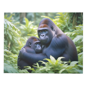 Gorilla Animal Natuur Wildlife Affection Caring Notitieblok