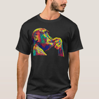 Gorilla Ape Funny Geek Thinker Philosopher T-shirt