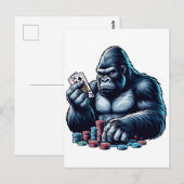 Gorilla Ape Speelkaarten Poker Gokken Casino Briefkaart (Voorkant / Achterkant)