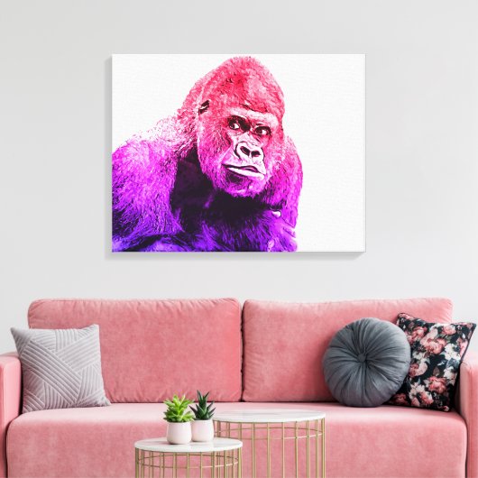Gorilla Art Canvas Afdruk (Insitu (Woonkamer))