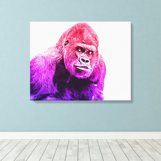 Gorilla Art Canvas Afdruk (Insitu (Houten vloer))