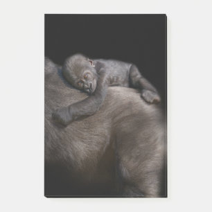 Gorilla Baby die op de rug van mama rondhangt Post-it® Notes