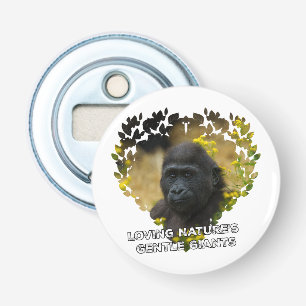 Gorilla Baby - Liefdevolle Natuur's zachte reuzen Button Flesopener
