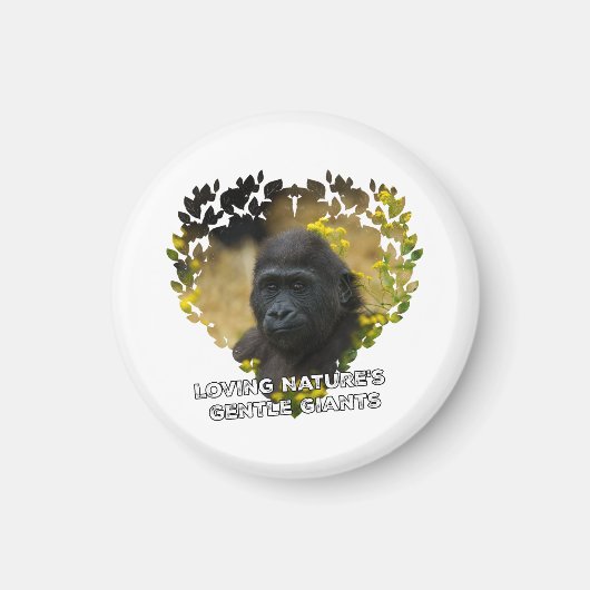 Gorilla Baby - Liefdevolle Natuur's zachte reuzen Magneet (Voorkant)
