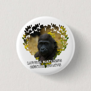 Gorilla Baby - Liefdevolle Natuur's zachte reuzen Ronde Button 3,2 Cm