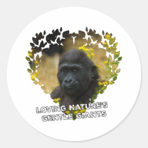 Gorilla Baby - Liefdevolle Natuur's zachte reuzen Ronde Sticker