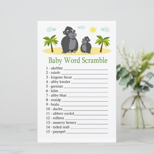 Gorilla Baby word scramble game (Staand voorkant)