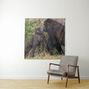 Gorilla Baby's Affectionate voor moeder Wandkleed